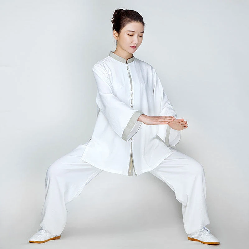 Women's 2026 Premium Cotton Linen Tai Chi Suit - Summer Ba Duan Jin Qigong Martial Arts Practice Training Set