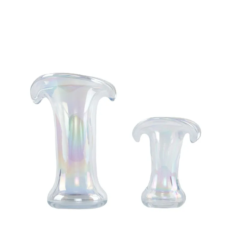 Super high quality colorful, glass vase hotel, decorative bedroom, shell-shaped flower ware