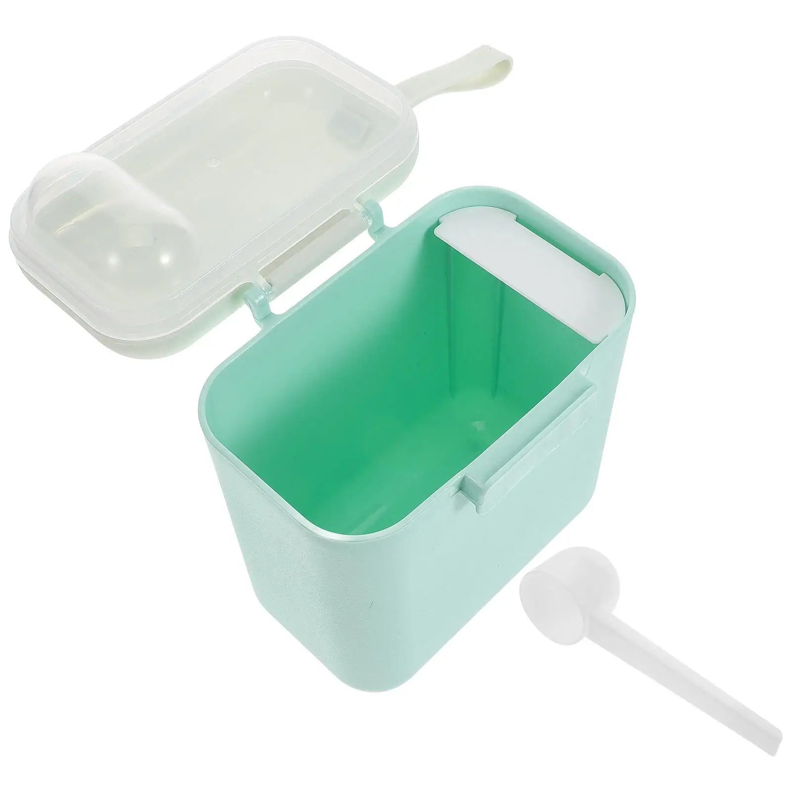 

Portable Milk Powder Box Large Capacity Baby Formula Holder Travel Container Light Green Secure Seal Snack Storage On The Go