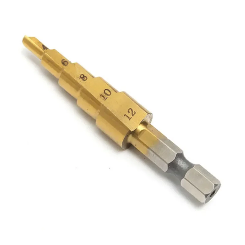JUSTINLAU HSS Thép Không Gỉ Titan Bước Khoan 4-12Mm-20Mm Bước Nón Dụng Cụ Cắt Thép Không Gỉ gỗ Gỗ Khoan Kim Loại