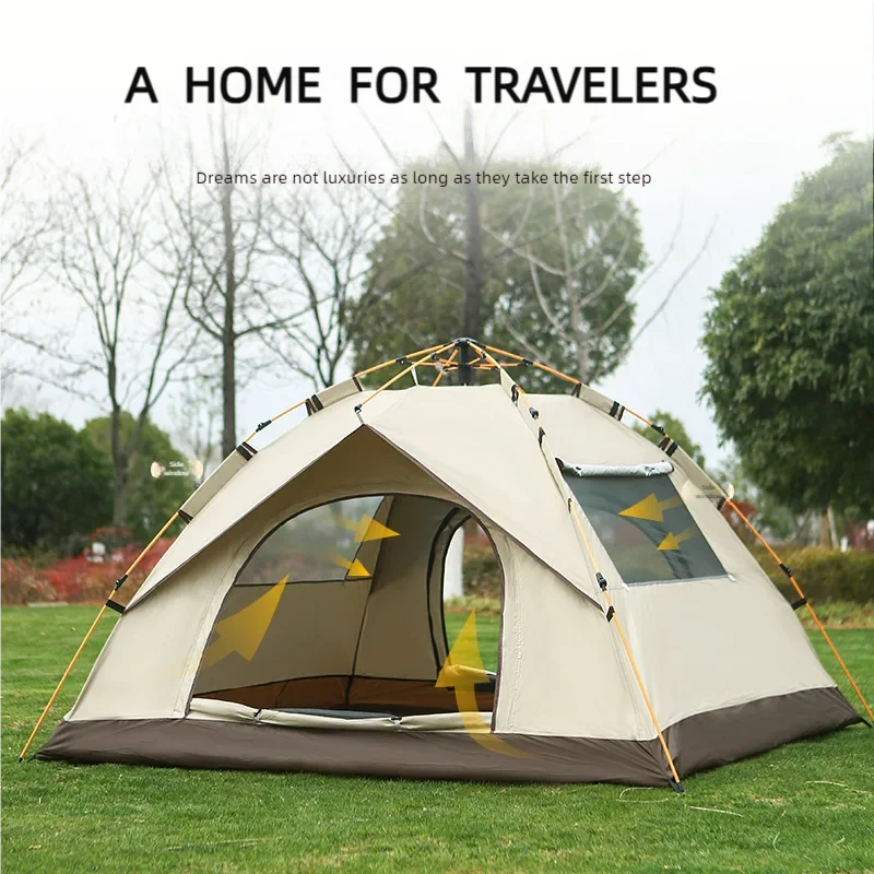 Tent Outdoor Folding Portable Camping Equipment Camping Overnight Thickened Full Set Rainproof Outdoor Fully Automatic Beach New