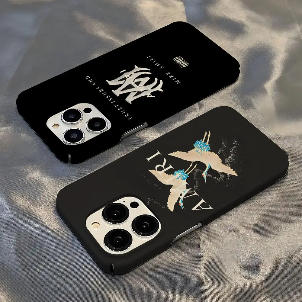Coque de téléphone EPC Pretty Brand A-Amiri Logo, tendance pour iPhone 16 17 15 14 13 12 11 Plus Pro Max Mini, coque rigide brillante HD