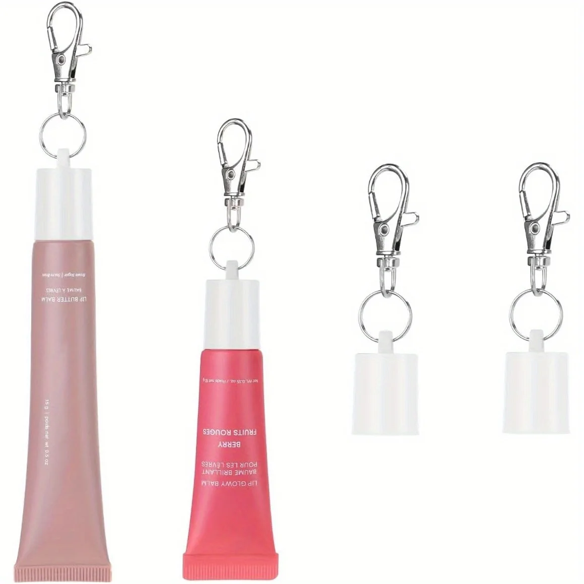 2 قطعة سلسلة المفاتيح غطاء أحمر الشفاه المفاتيح ، غطاء المفاتيح متوافق مع أحمر الشفاه ، حامل سلسلة المفاتيح المحمولة