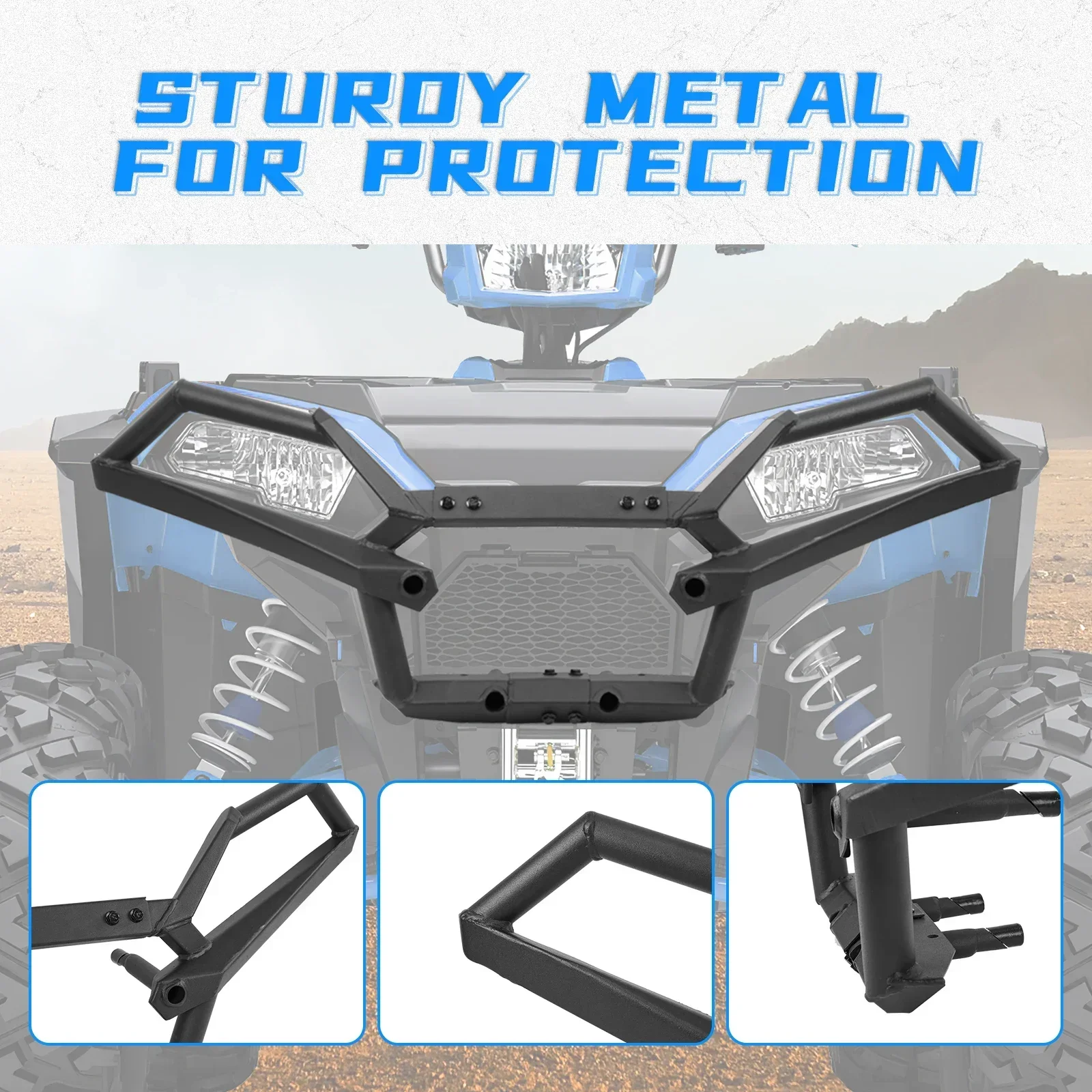 KEMIMOTO-Protector de parachoques delantero ATV, Protector de cepillo Compatible con Polaris Sportsman 850 / XP 1000 2017-2024 2025, parachoques