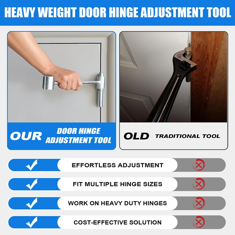 Door Hinge Repair Tool, Door Hinge Adjustment Tool, Heavy Duty Hinge Adjustment Wrench(3Pcs)