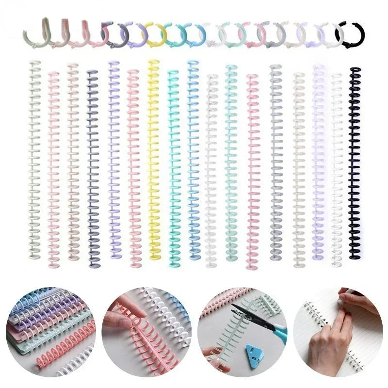 10pcs Loose-leaf Binding Ring Spiral Rings Plastic Binder Strip 30 Holes A4 Paper Notebook Stationery Office Supplies Binders