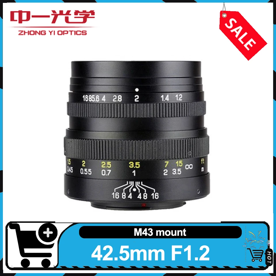 Mitakon Zhongyi 42,5mm F1.2 lente de cámara de enfoque Manual lente de retrato de gran apertura para Olympus EM1II PEN-F Panasonic GX80