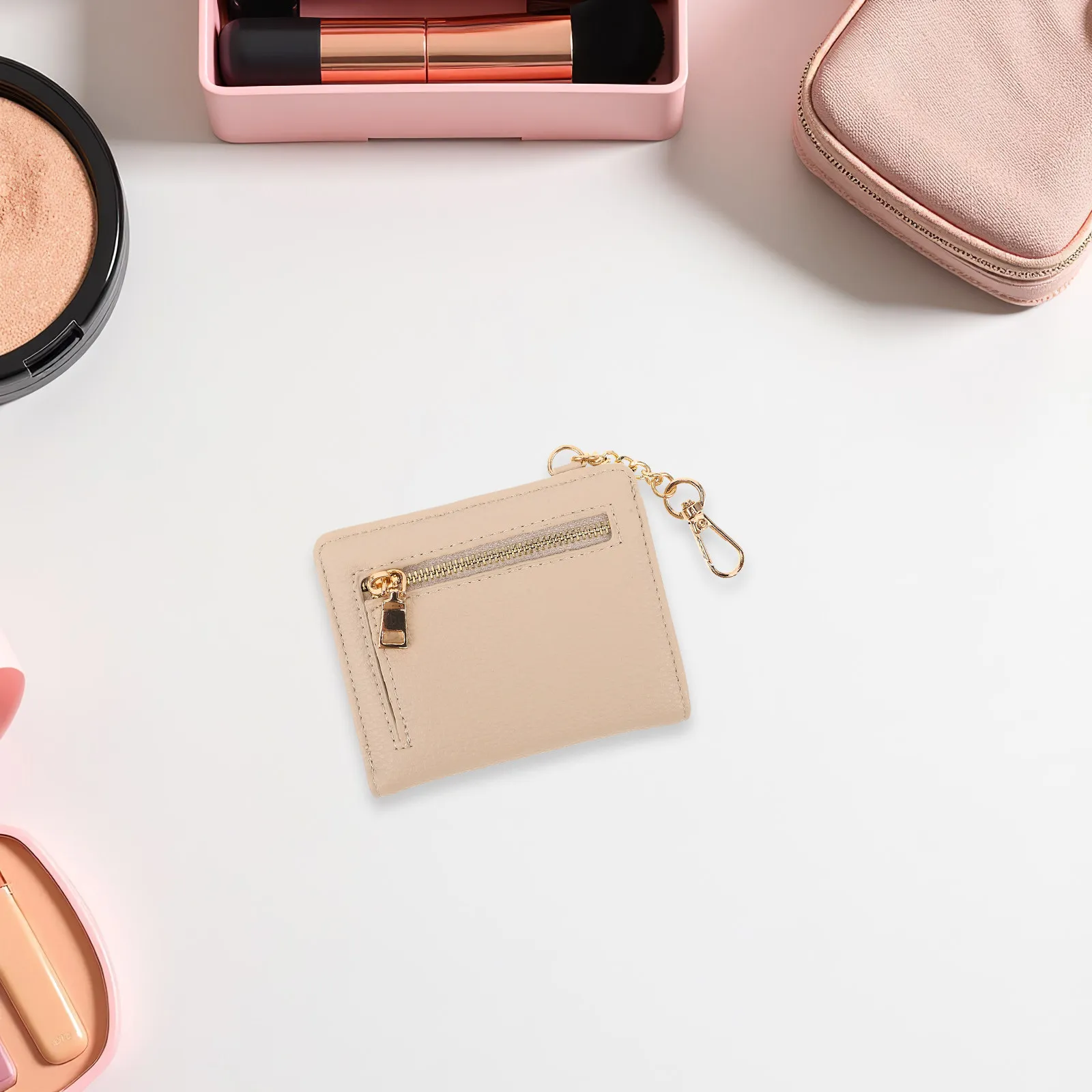 

Маленький кошелек-бифолд из ПУ для женщин, компактный кошелек для наличных, тонкий женский мини-кошелек, короткий кошелек с карманом на молнии для монет, дорожный держатель для карт