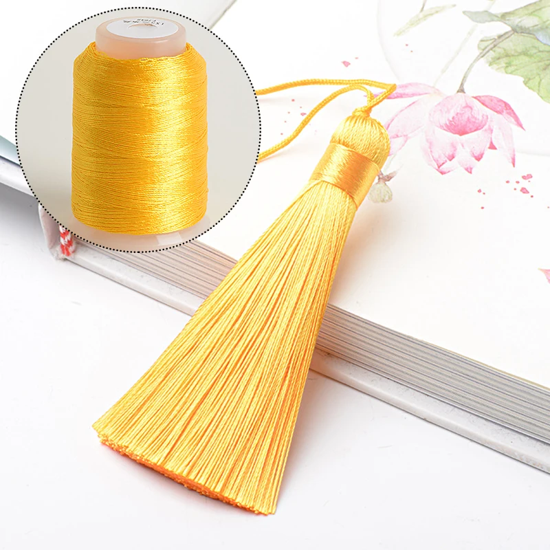 350M/roll Colorful Ice Silk Tassel Line 0.2MM 3-strand Winding Rayon Mercerized DIY Handmade Superfine Durable Sewing Threads