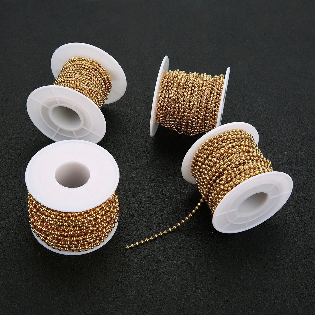 10yards/roll Stainless Steel Bead Chain 1.5/2/2.4/3mm Ball Chain Gold Bulk Chains for Bracelet Necklace DIY Jewelry Making