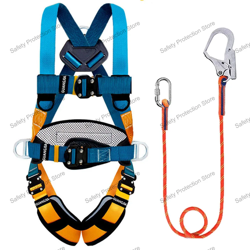 Five-point High Altitude Work Safety Harness Full Body Safety Belt Outdoor Rock Climbing Training Construction Protect Equipment