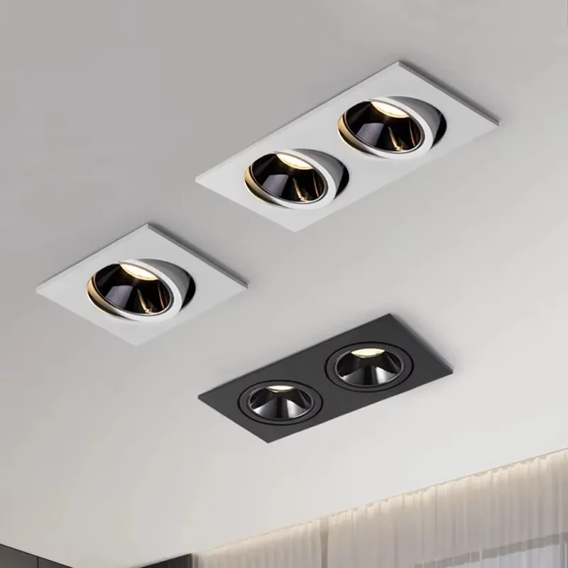 Imagem -04 - Lâmpada de Teto Led Embutida 7w 10w Cabeça Única Dupla Luzes Led Cree Cob Anti-reflexo Downlight para Casa Escritório Loja Interior