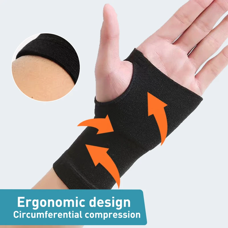 1pc Wrist Compression Elastic Wrist Brace Wupport For Men Women Tendonitis Carpal Wrist Pain Fatigue Relieve