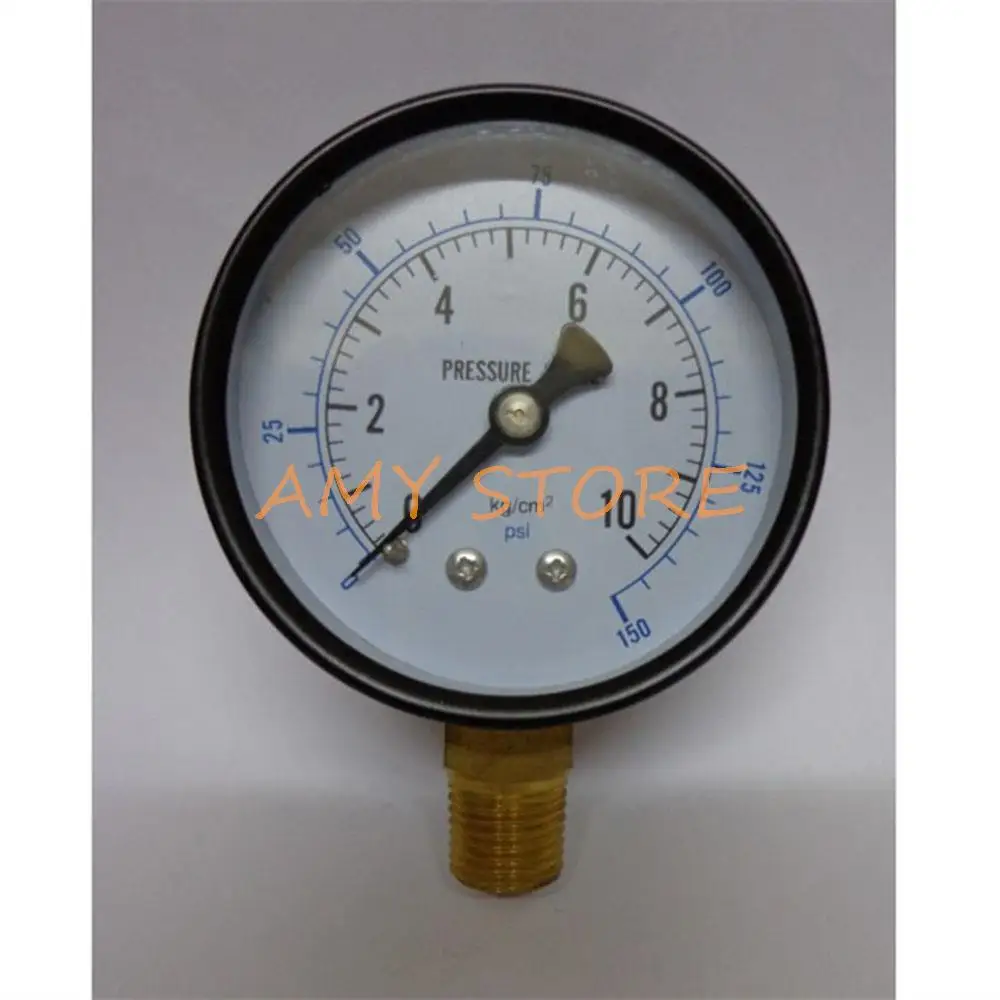 60 مللي متر أفقي جبل 1/4 PT ذكر الموضوع المياه ضغط الهواء مقياس 10 كجم/cm2 150psi