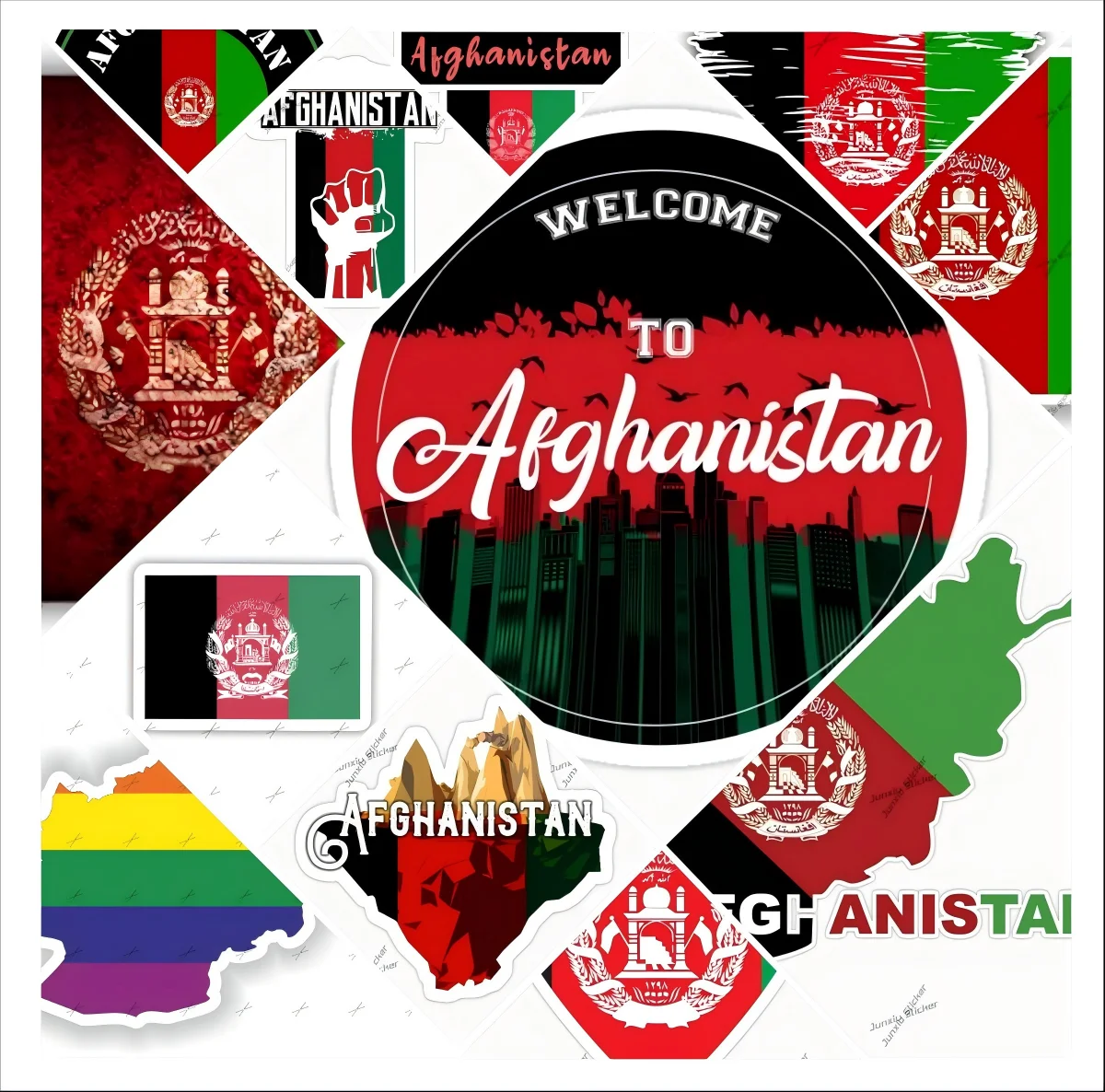 Afghanistan Emblem Flag Round Sticker Afghanistan The Greatest Place On Earth Vinyl Refit Waterproof Decal For Laptop Car Suitca