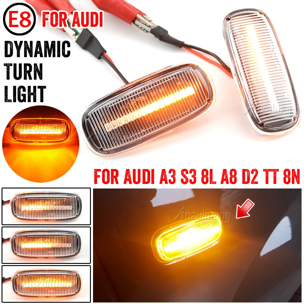 2pcs For Audi A3 8L LED Dynamic Side Marker Light Turn Signal Light Indicator auto parts view 3