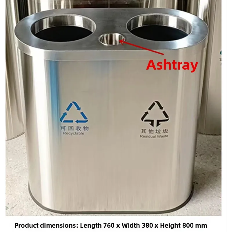 Large Capaci Stainl Steel Tra Can Indoor Metro School Hotel Proper Small Lobby Fruit Box Classin