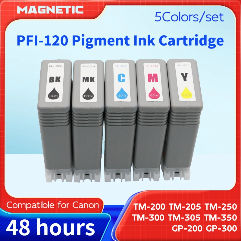 

PFI-120 PFI120 Премиум-картридж InkJet с чипом 130 мл, 5 цветов/набор для принтера Canon TM-200 TM200 TM-205 TM-300 TM305 TM300