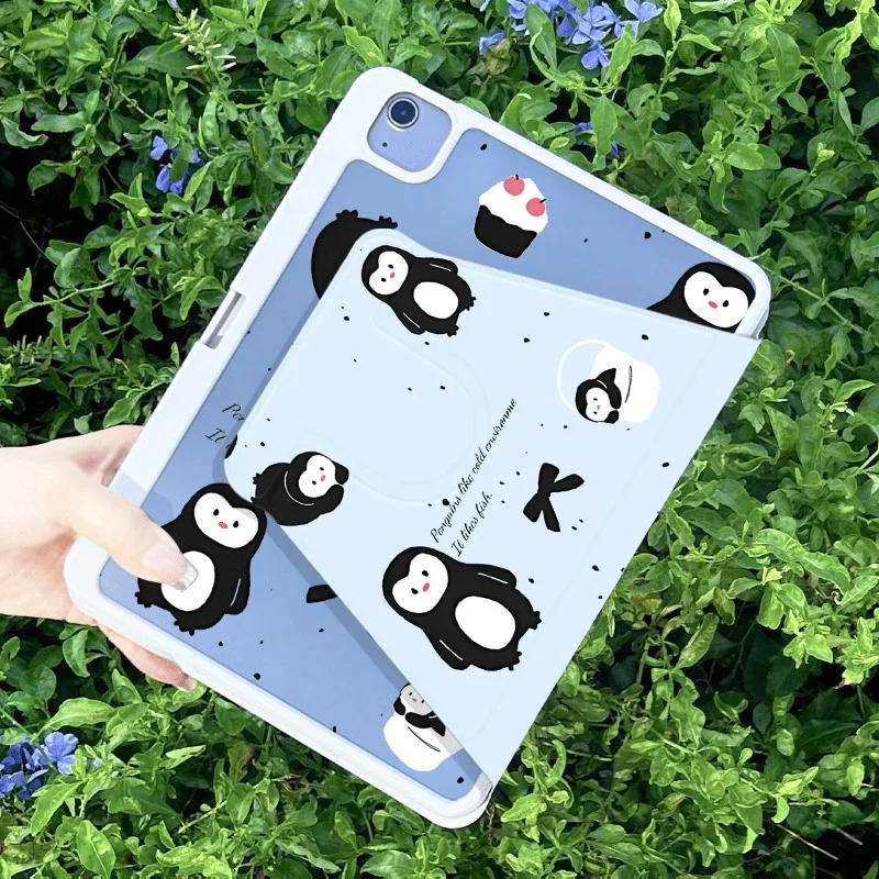 Funda inteligente Penguin PU para IPad Air 4 10,9 2020 Air 5 Pro 11 2.a 3.a 4a Ipad Mini6 8,3 Ipad 5/6a 9,7 Air 2/3 10,5 10,2 7/8/9a generación