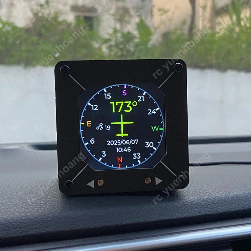 1PCS Automotive Multi-Function Gauge 2.5inch Screen Attitude Indicator Speedometer USB-powered for RC Vehicle DIY Modification