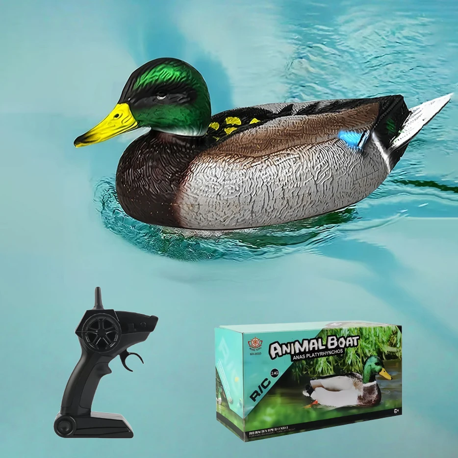 15Km/h 2.4G RC High Speed Speedboat Dual Motor Waterproof Creative Simulation Duck Model Boat Toy Birthday Gift