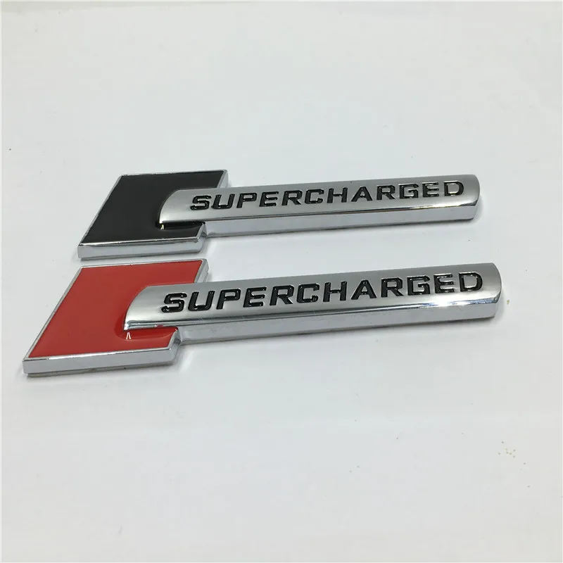 Car Metal Chrome Supercharged Emblem Badge Side Front Logo Sticker For a6 A6L A7 A8L Q5 Q7 A4L