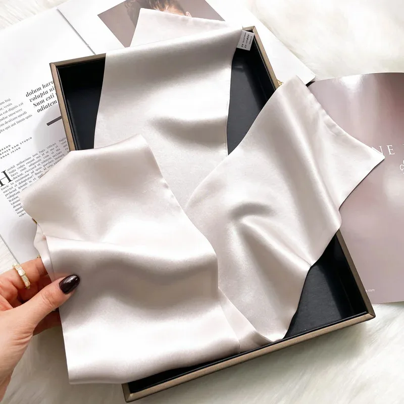 

Модный дизайн, 100% натуральный шелк, узкие шарфы, сумка с ручкой, ленты, платок, галстук, повязка для волос, шейный платок, повязки на голову с принтом для женщин