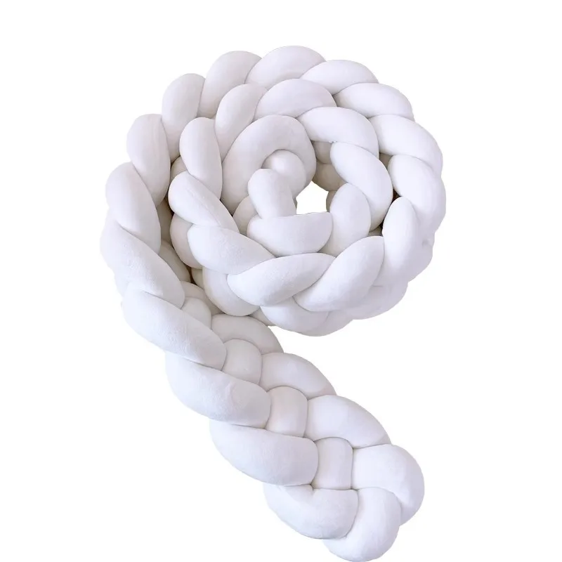 سرير أطفال قطني ناعم ممتص للصدمات ، حماية وسادة سرير ، مفارش سرير للرضع ، مصدات وسائد ملونة ، ديكور غرفة ، 1-3 متر ، 4 عقدة