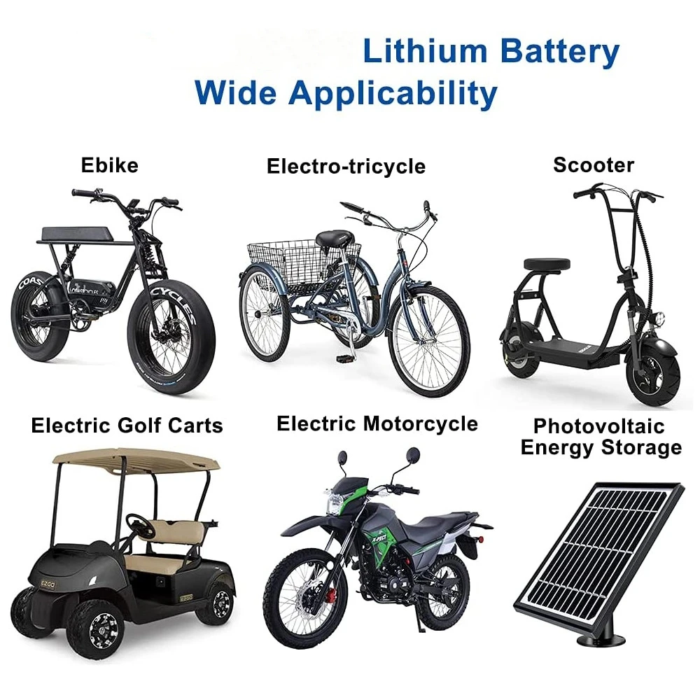 72V 80AH Rechargeable Lithium Battery Pack Scooter Ebike Battery 52V 60V 50AH Built-in BMS for Electric Bicycle Inverter RV EV