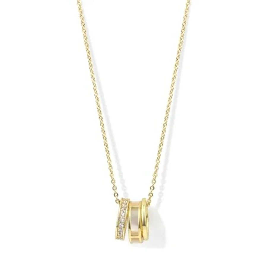 

14k Plated Circle Pendant Necklace for Women Dainty CZ Necklace for Women