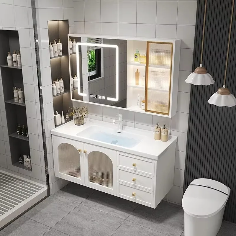 Best Bathroom Cabinet White 48 Inch Bathroom Vanity Under Sink Vanity Unit Withmirror Cabinet
