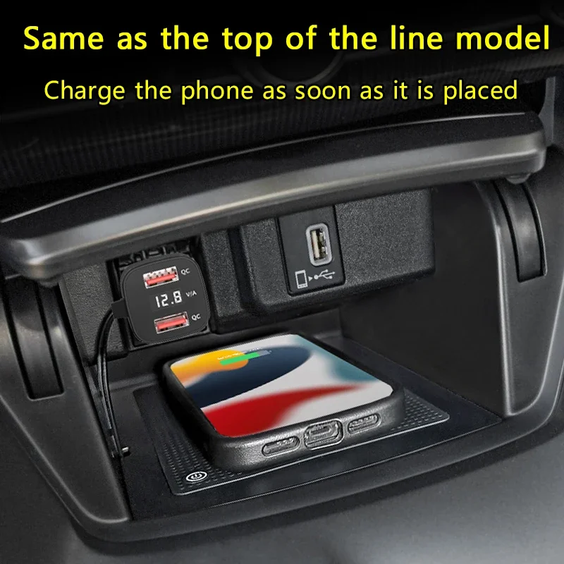 Car Wireless Charger for Honda Accord 2018 2019 2020 2021 2022  for iPhone 14 13 12 11  Pro Max Samsung  Phone Fast Charging