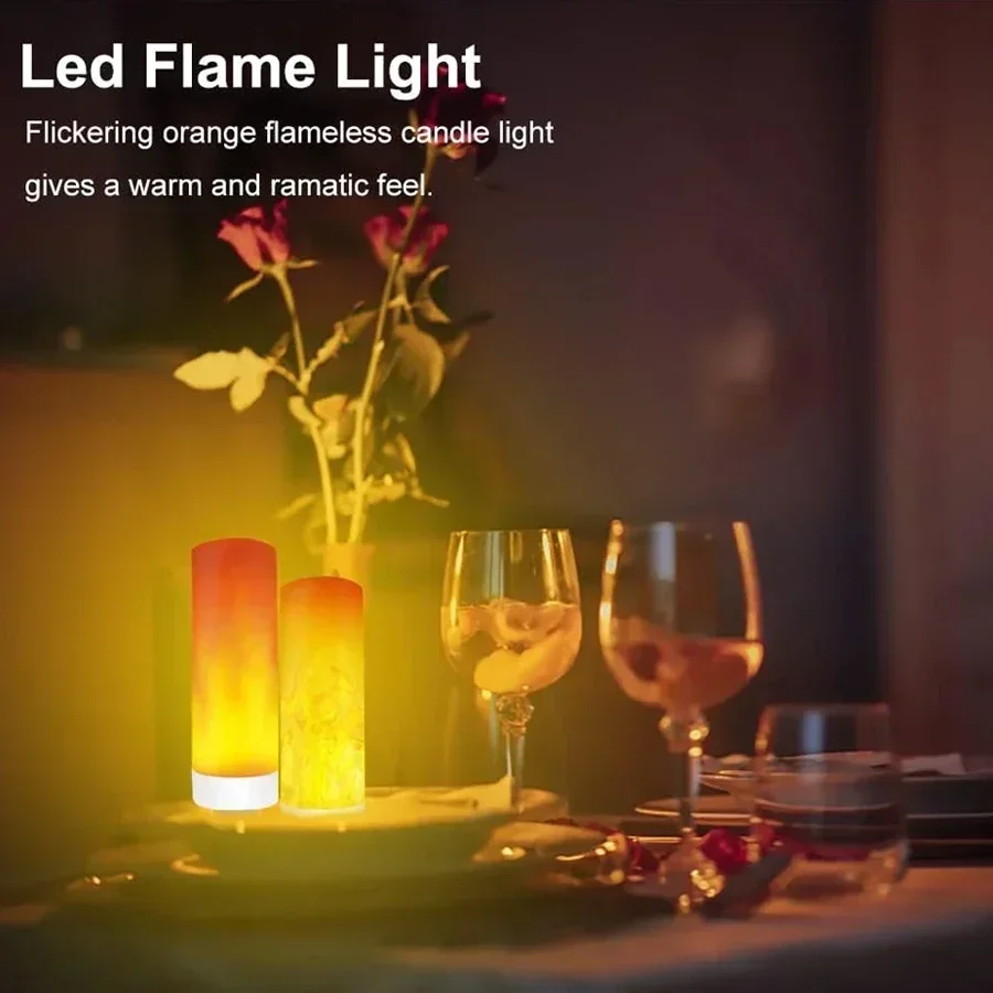1/2pcs USB LED Flame Effect Light Bulbs 5V USB Flame Lamp Candle Bulb Flameless Night Light Bulb for Home Party Decor