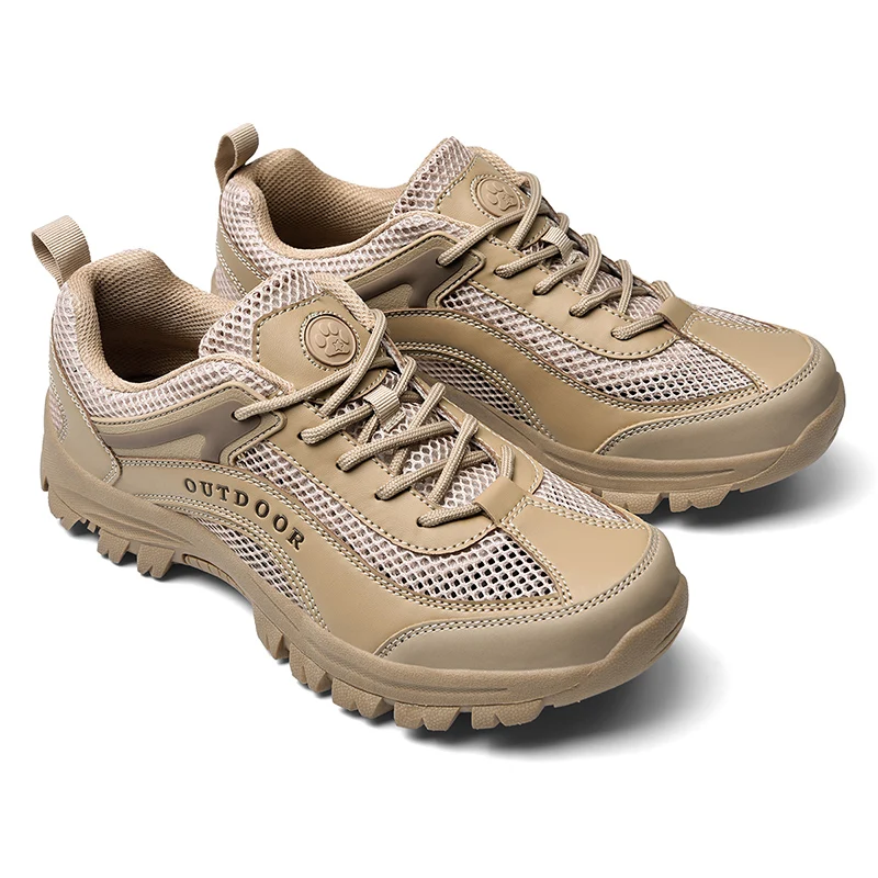 HIKEUP – chaussures en maille respirantes pour hommes, souliers de randonnée, sport d\'alpinisme, semelles en caoutchouc, décontractées, marche,