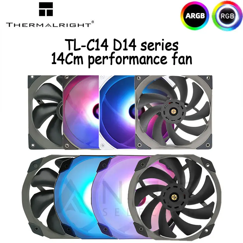 Thermalright TL-C14 D14 CPU cooling fan 140mm RGB 5V/3PIN 12V/4PIN matt fan PWM cooling silent fan computer case replacement fan