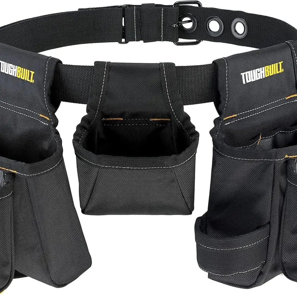

Rugged Adjustable Tool Belt with Ample Pockets, Loops, and Compartments for Tools and Accessories (TB-304-4)