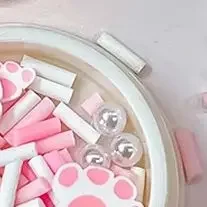 1 scatola di ciondoli per unghie in resina con zampa di gatto, perla 3D, decorazione con strass per unghie, unghie fai da te per donne e ragazze