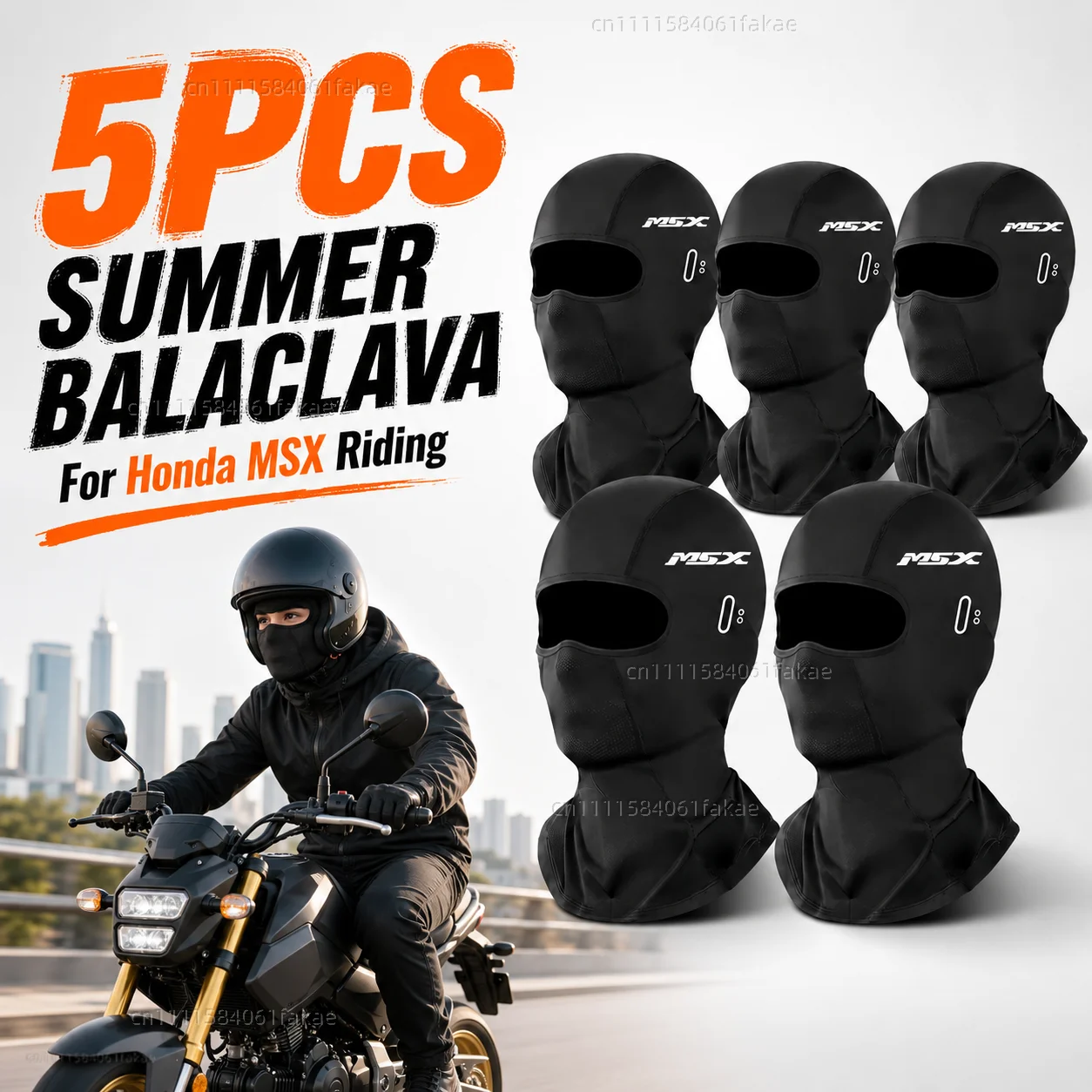 

5PCS Motorcycle Balaclava Summer UV Protection Glasses Face Breathable Hole For Honda Grom125 MSX125 MSX125SF Grom 125 MSX 125