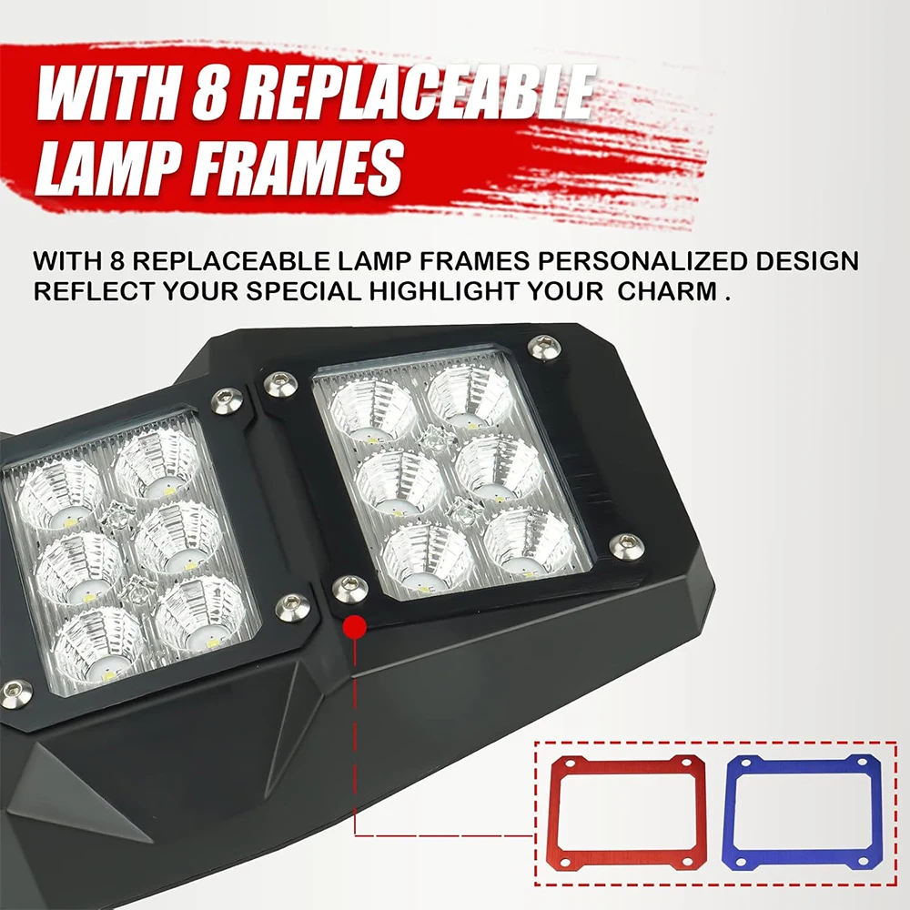 المرايا الجانبية للرؤية الخلفية UTV مع ضوء LED لـ Polaris RZR XP 1000 Yamaha Rhino Honda Pioneer Talon Kawasaki Teryx 1.75 ''/2'' Bar