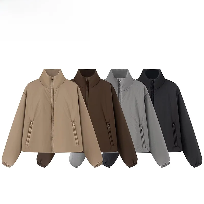 Fashionable Water-Resistant Cotton Lined Sports Jacket for Women Versatile Autumn New Arrival Standard Fit Polyester Fabric