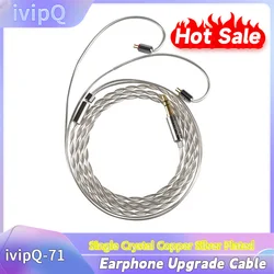 IvipQ-auricular Chapado en plata y cobre de 2 núcleos, Conector de auriculares MMCX/2 pines/QDC/TFZ, línea de Audio, 2,5/3,5mm/4,4mm
