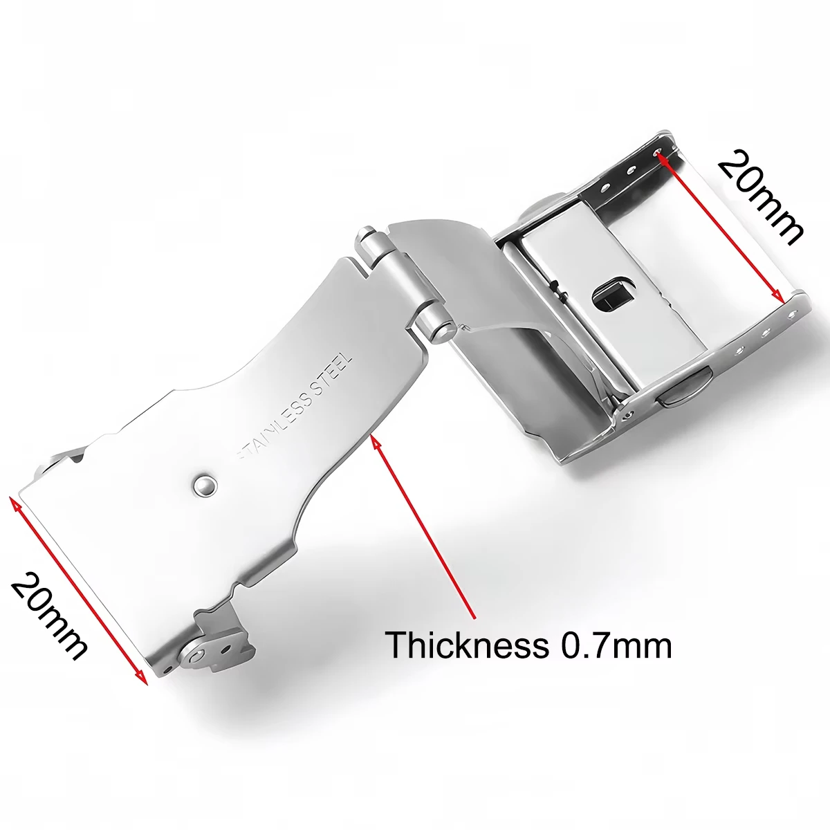 Stainless Steel Watchband Clasp Folding Buckle Connection Double Press 12 14 16 18 20 22 24mm Watch Strap Replacement Accessorie
