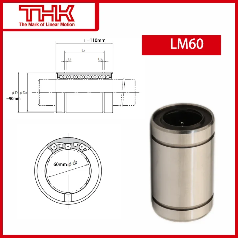 Original New THK linear bushing LM  LM60 LM60UU linear bearing