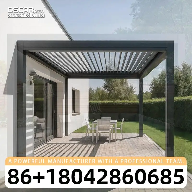Outdoor Motorized Aluminum Pergola Patio Backyard Garden Structure pergola