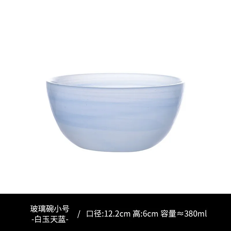 

Glass transparent ink fruit plate household creative glass white jade bowl plate modern light luxury bowl plate set