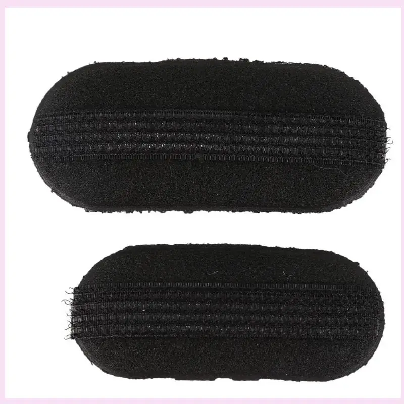 B25B 6 Pcs Black Sponge Hair Clip Volume Bumpit Padding Bun Updo