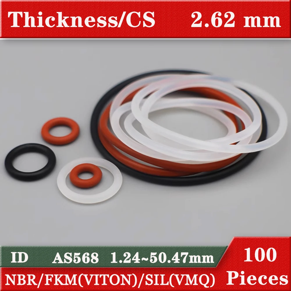 AS568 102 - 136 Silicone ring Gasket NBR FKM VITON rubber seal 2.62mm Thickness inner diameter 1.24-50.47mm o-ring Gaskets seal