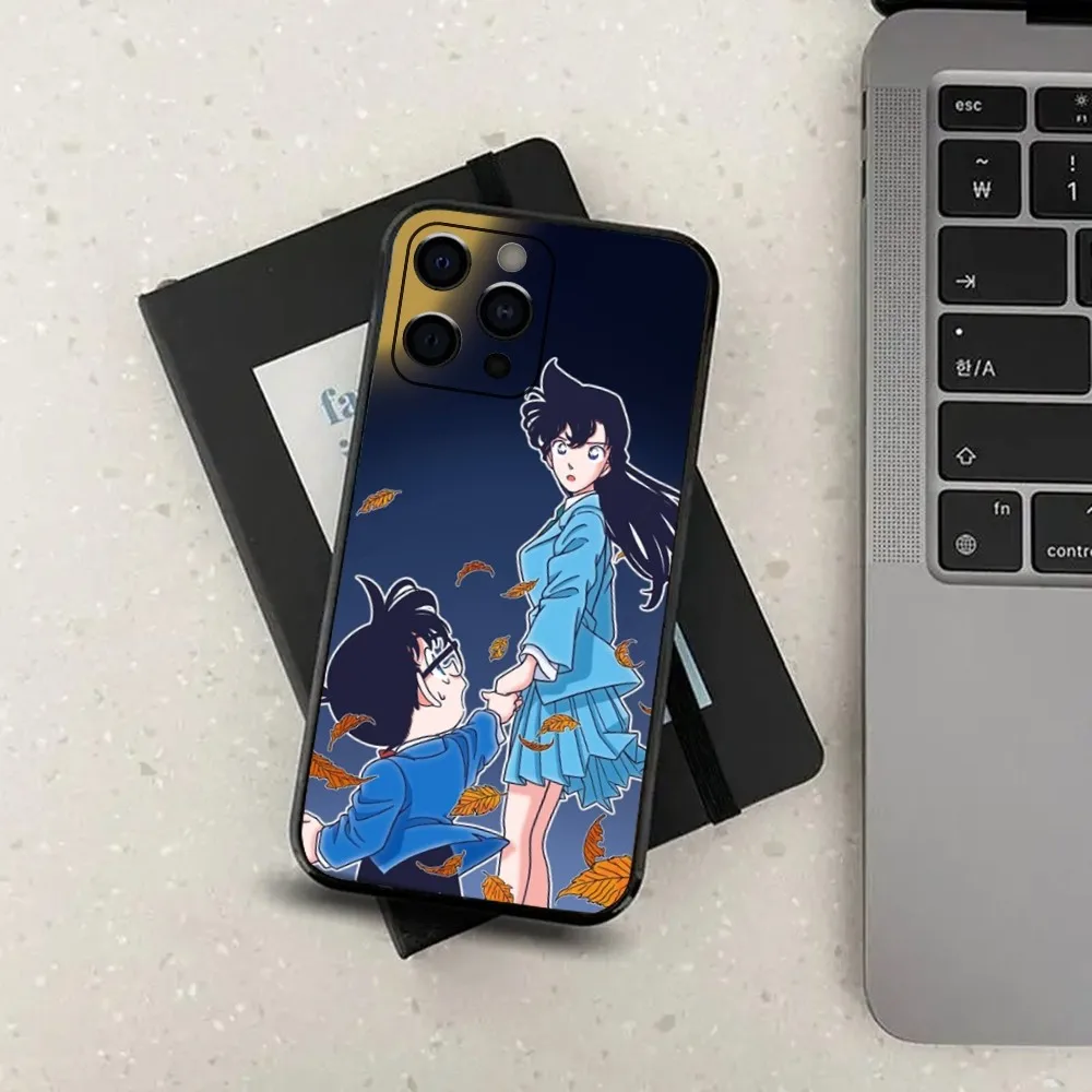 Anime D-Detective C-Conan Phone Case For Apple iPhone 15,14,13,12,11,Pro,X,XS,Max,XR,Plus,Mini Soft Black Cover