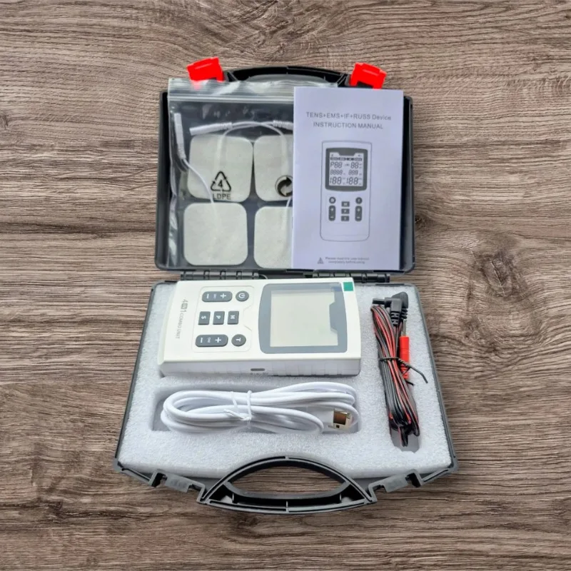 For 4 Modes Digital Electric Muscle Stimulator TENS EMS IFC RUSS Pulse Massager For Muscle Soreness Relief