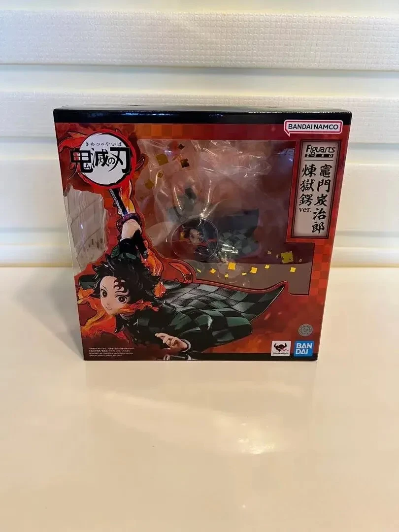 Original BANDAI Figuarts ZERO Demon Slayer Tanjiro Kamado (Rengoku Tsuba ver.) Excellent 19.5cm Anime Figure Model Gifts Toys